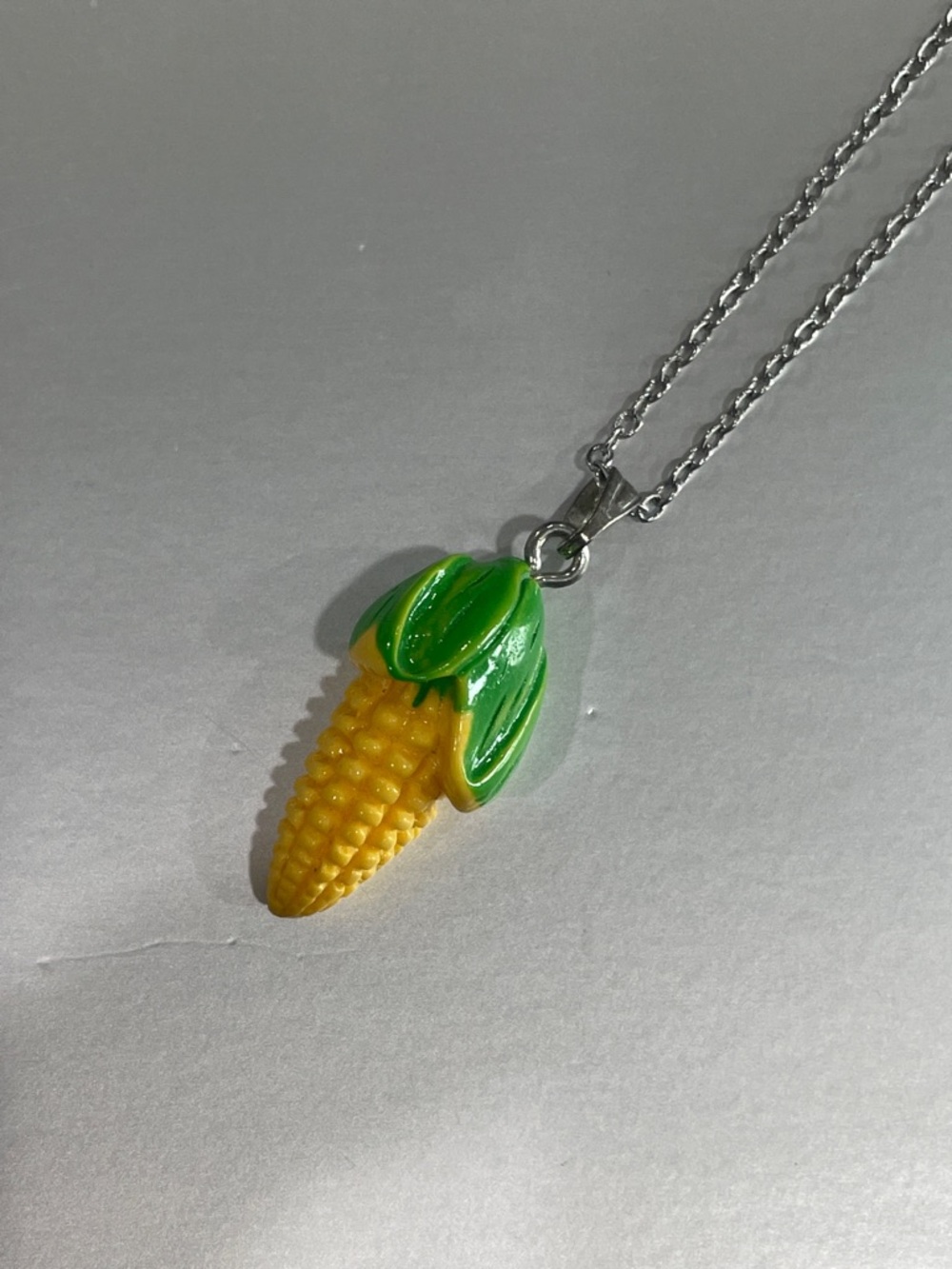 Yellow & Green Corn Pendant Necklace for Women